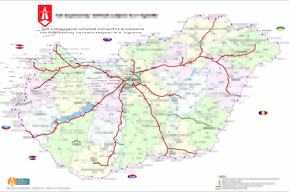 E-vignette map of Hungary